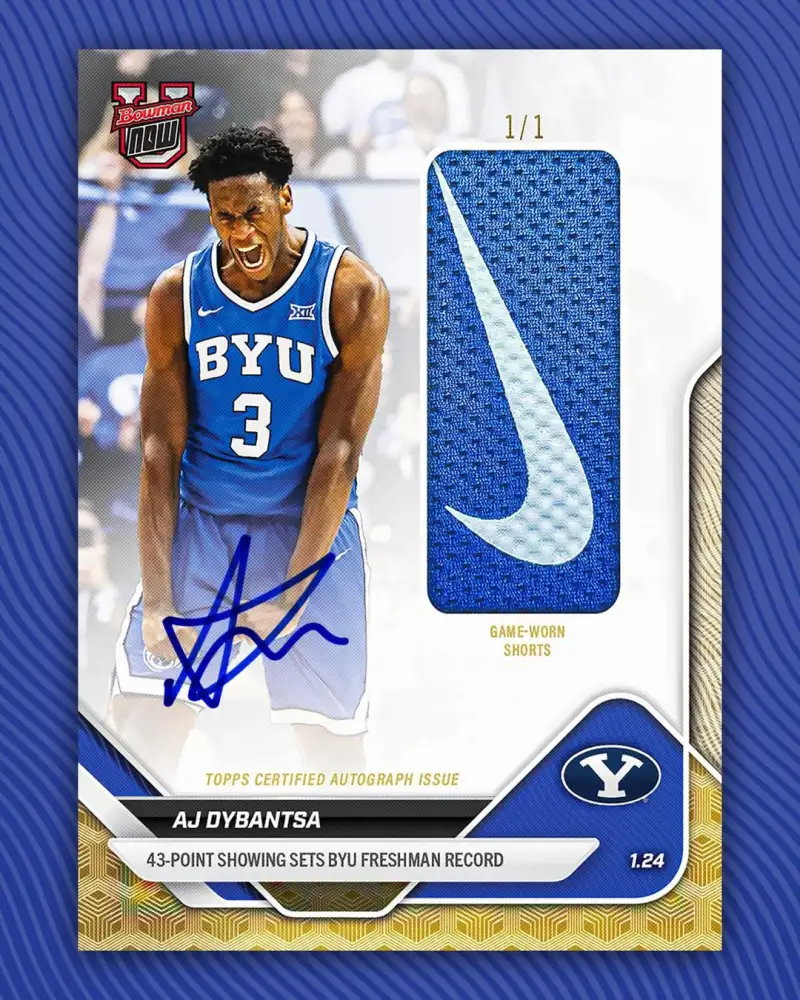 kaiyun-迪班察破BYU校史得分记录！球衣+篮网碎片入藏亲签球星卡